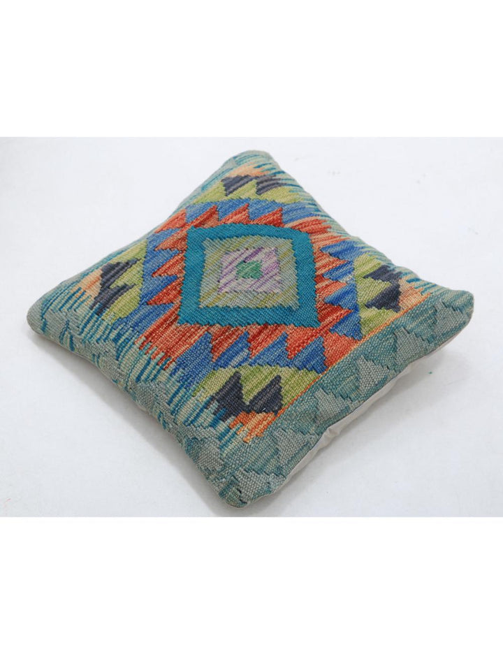 Hand Woven Tribal  Wool Pillow 1' 5" x 1' 5" - No. AT13746