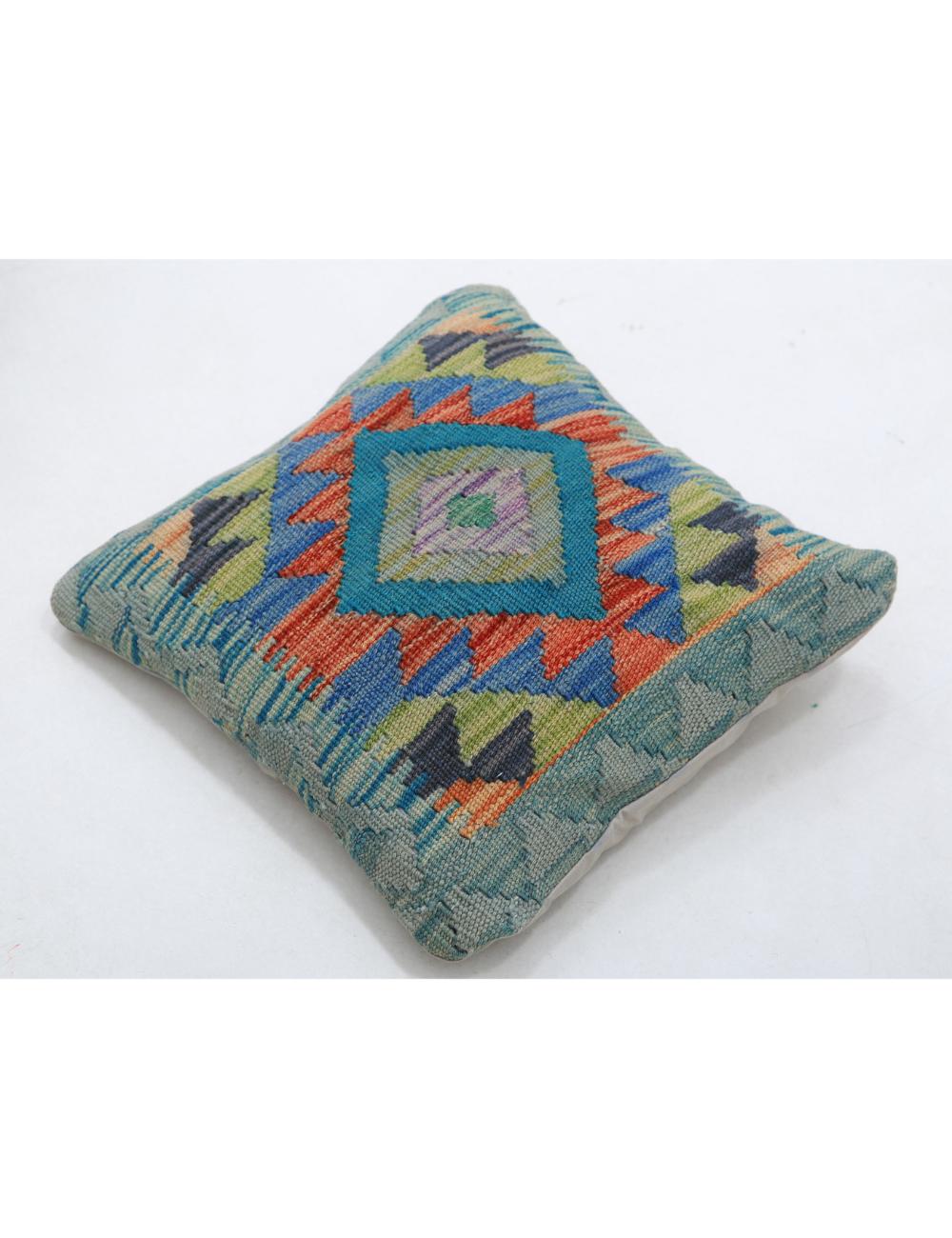 Afghan Tribal Pillow 1' 5" x 1' 5" Hand-Woven detail