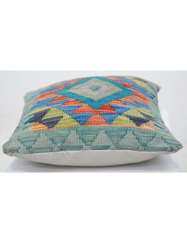 Hand Woven Tribal  Wool Pillow 1' 5" x 1' 5" - No. AT13746
