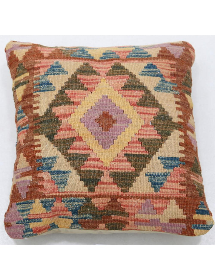 Afghan Tribal Pillow 1' 5" x 1' 5" Hand-Woven