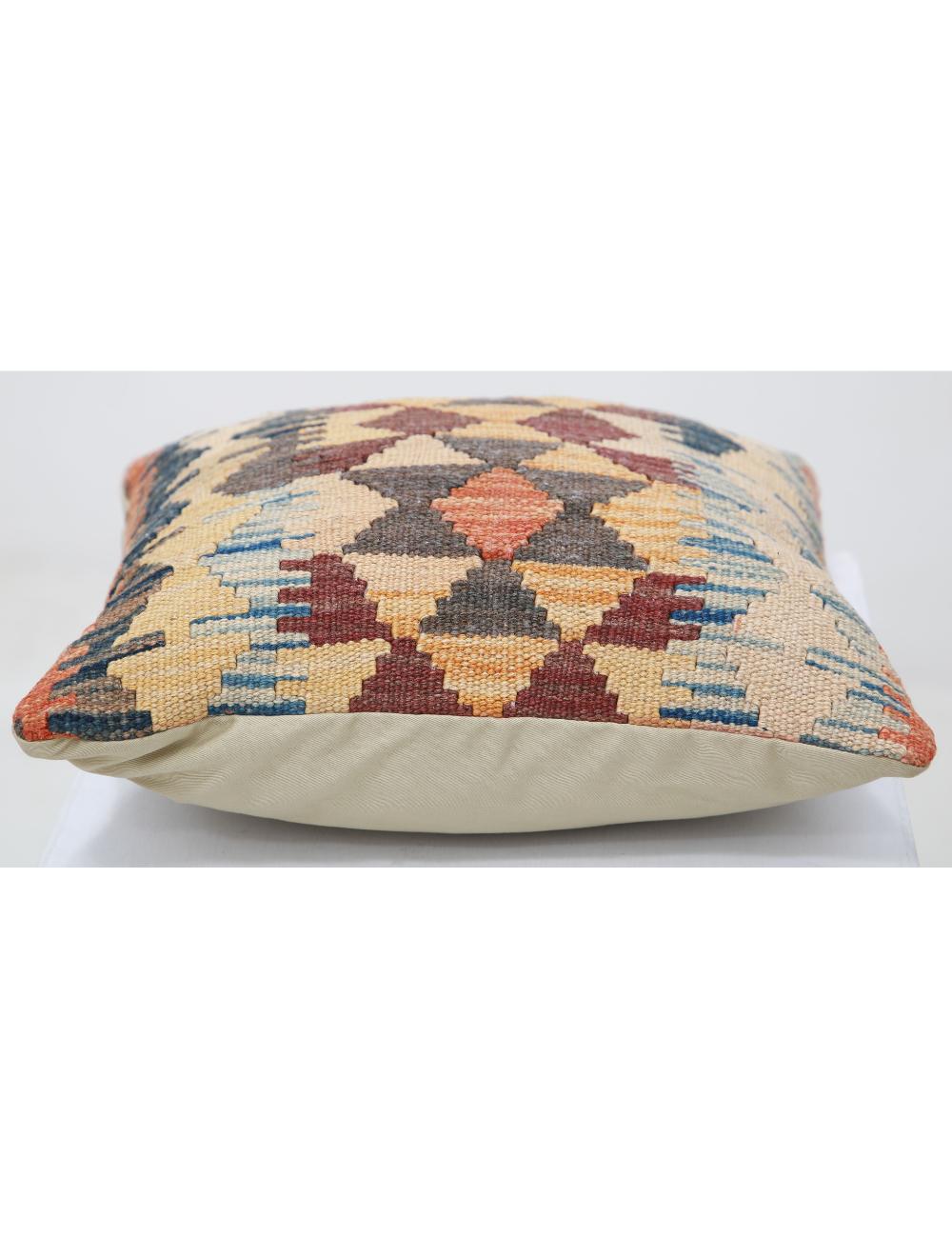 Afghan Tribal Pillow 1' 5" x 1' 5" Hand-Woven detail
