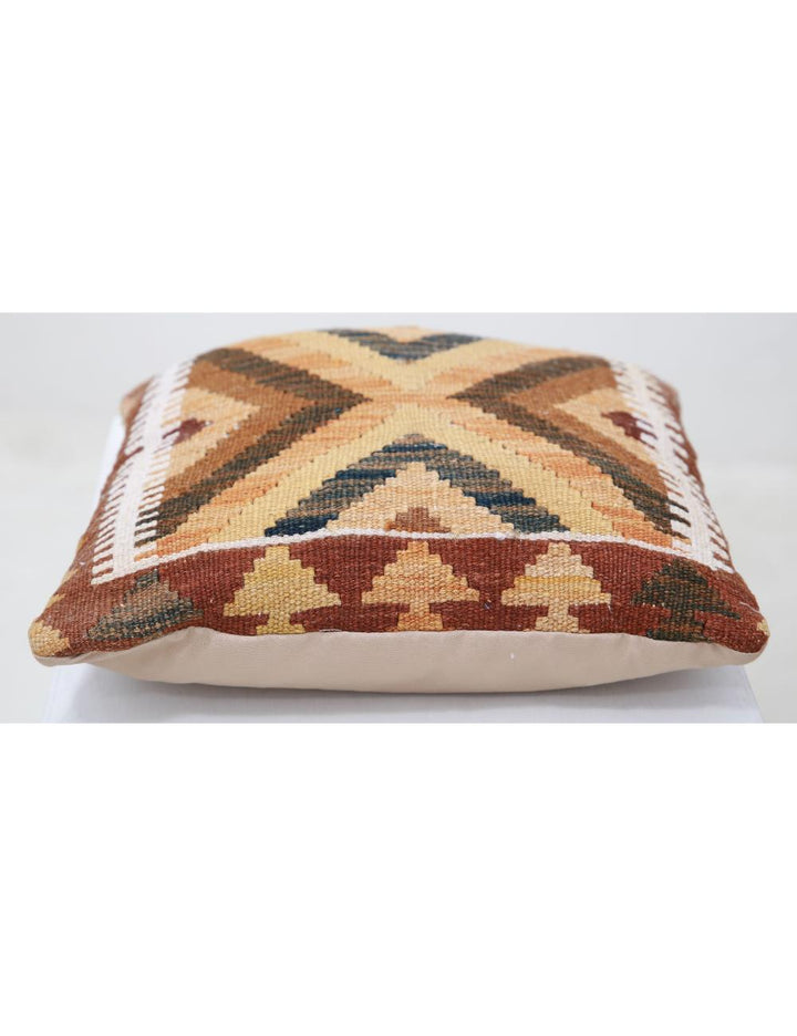Afghan Tribal Pillow 1' 5" x 1' 5" Hand-Woven detail