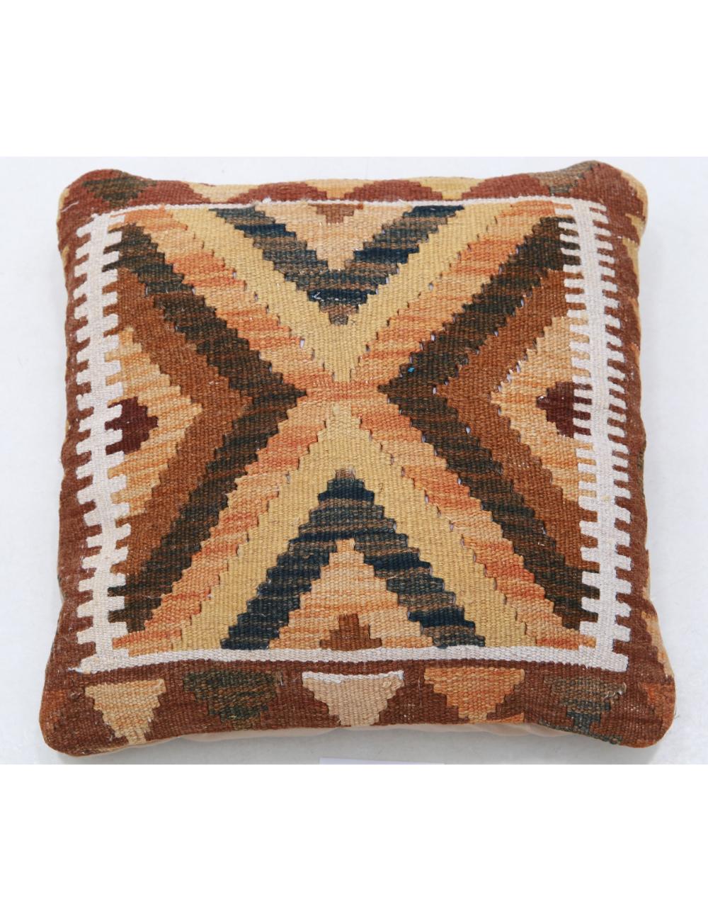 Afghan Tribal Pillow 1' 5" x 1' 5" Hand-Woven