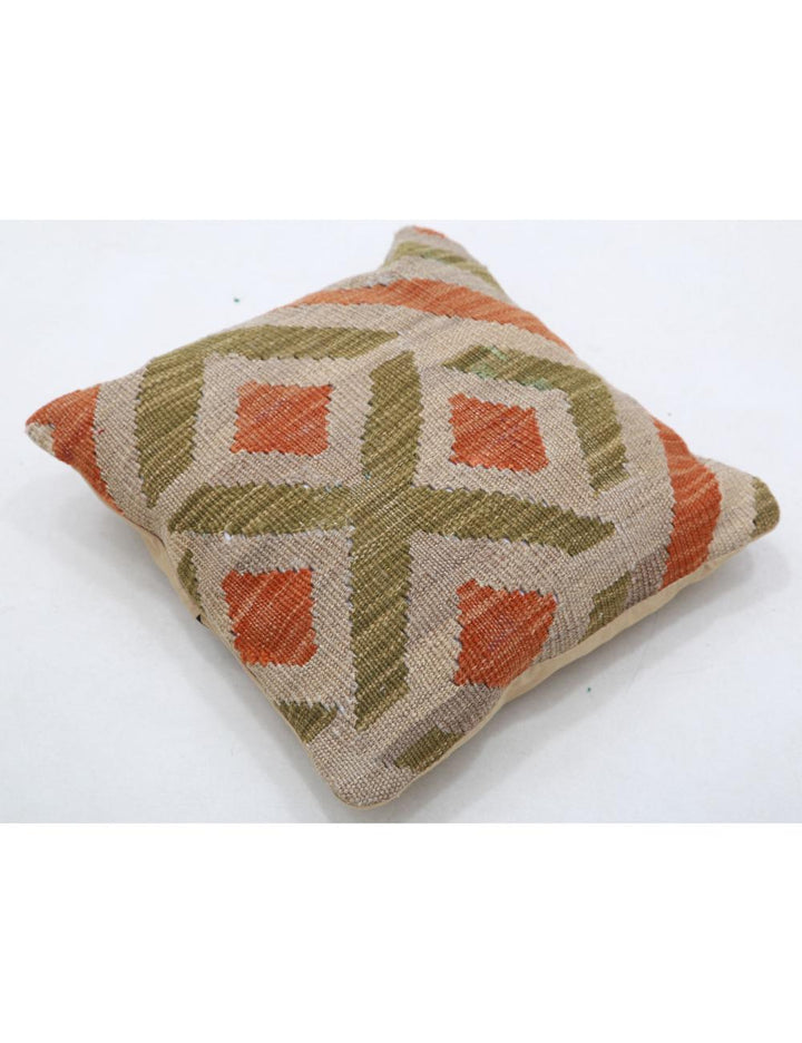 Hand Woven Tribal  Wool Pillow 1' 0" x 1' 0" - No. AT43287