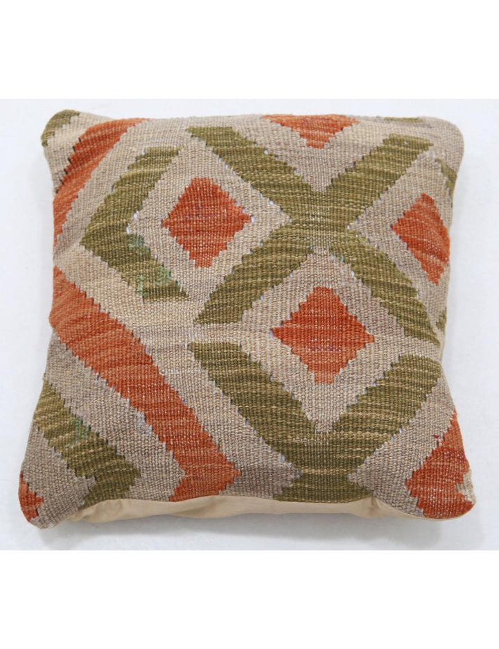 Hand Woven Tribal  Wool Pillow 1' 0" x 1' 0" - No. AT43287