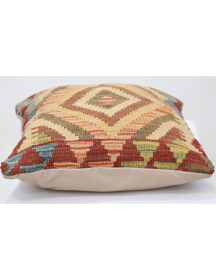 Hand Woven Tribal  Wool Pillow 1' 5" x 1' 5" - No. AT42812