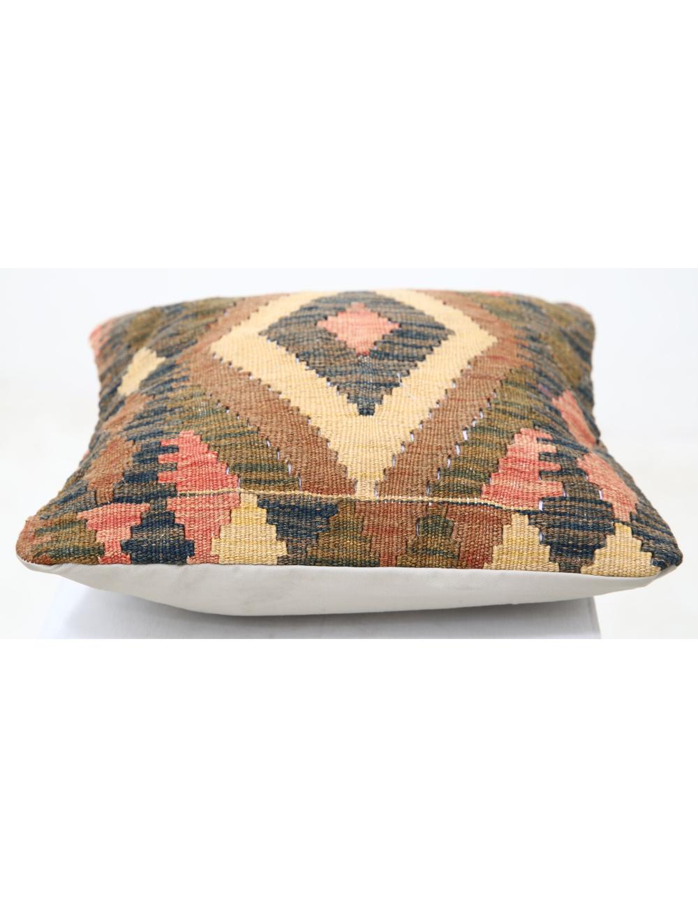 Afghan Tribal Pillow 1' 5" x 1' 5" Hand-Woven detail