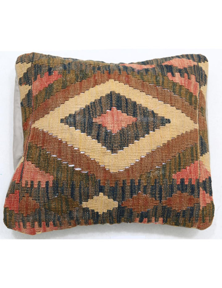 Afghan Tribal Pillow 1' 5" x 1' 5" Hand-Woven