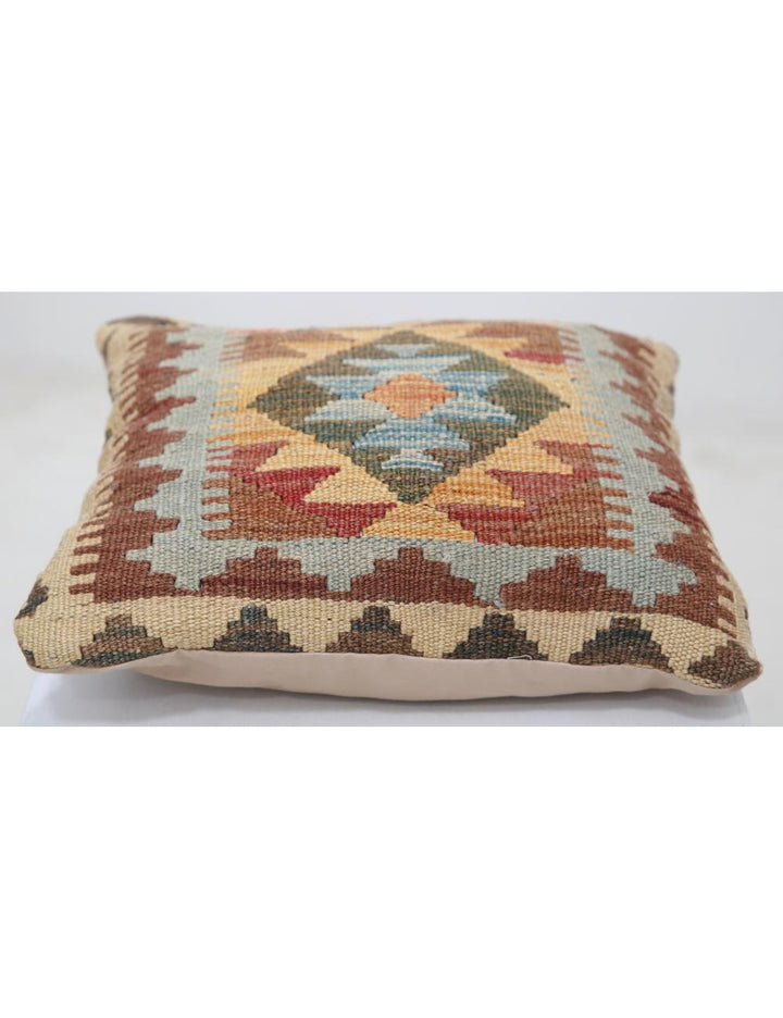 Afghan Tribal Pillow 1' 5" x 1' 5" Hand-Woven detail