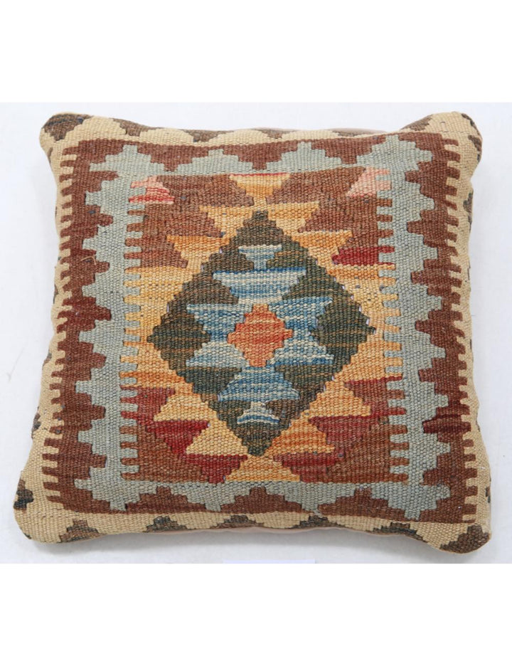 Hand Woven Tribal  Wool Pillow 1' 5" x 1' 5" - No. AT33079