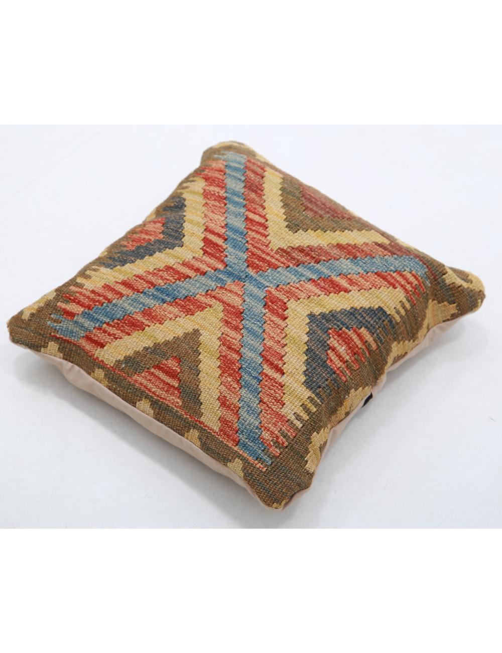Afghan Tribal Pillow 1' 5" x 1' 5" Hand-Woven detail