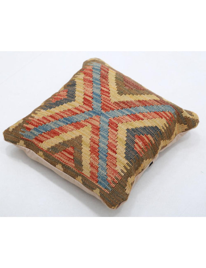 Afghan Tribal Pillow 1' 5" x 1' 5" Hand-Woven detail