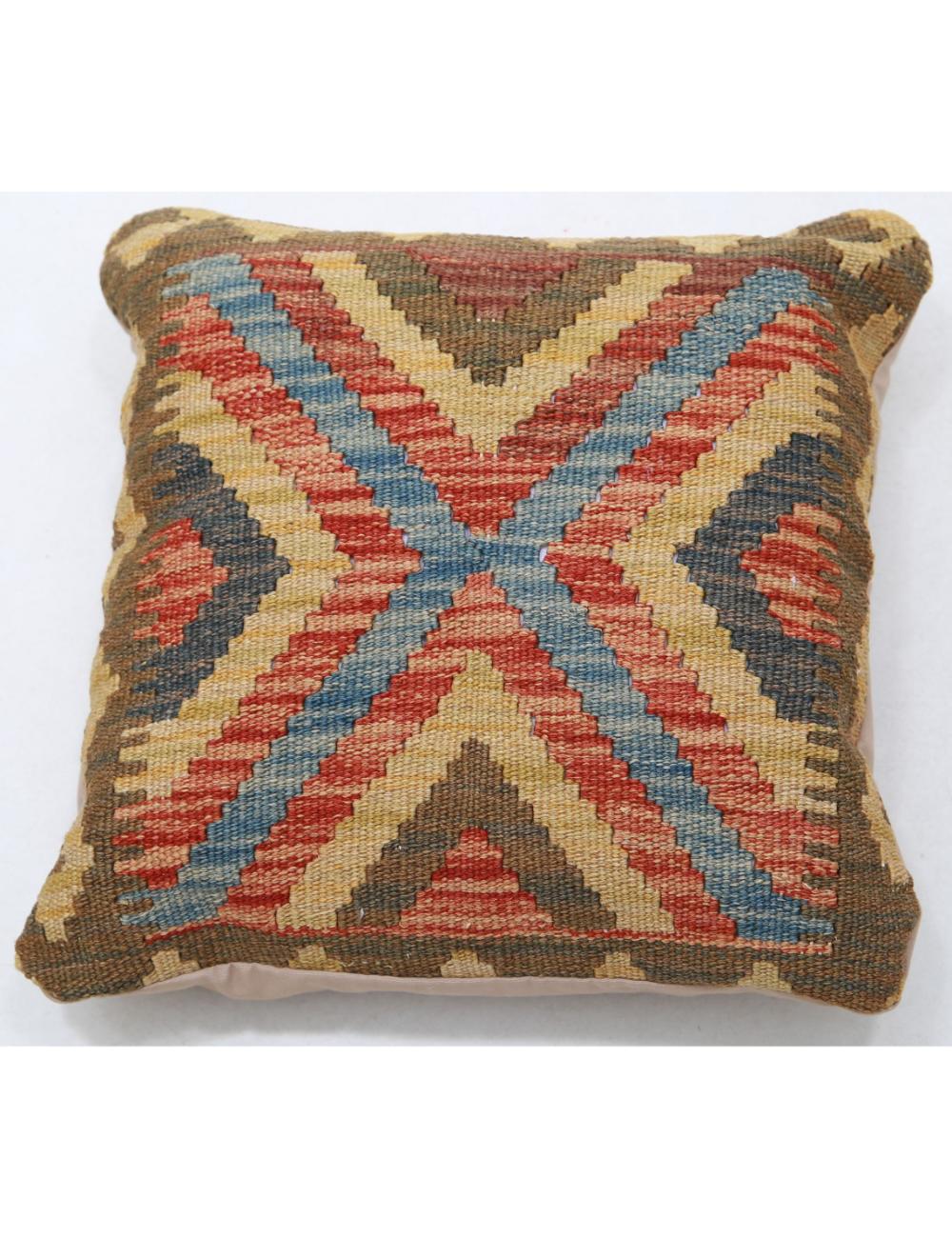 Afghan Tribal Pillow 1' 5" x 1' 5" Hand-Woven