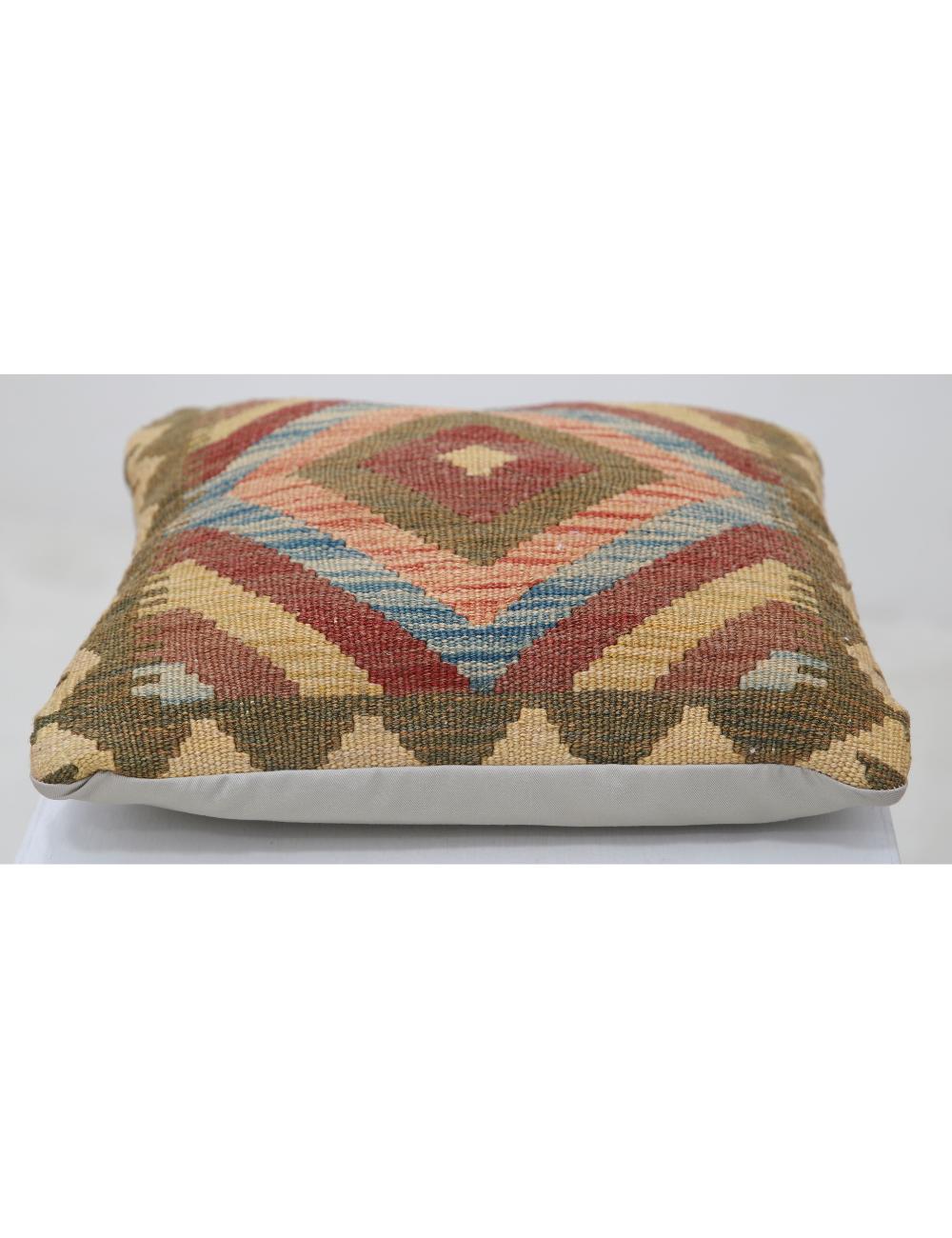 Afghan Tribal Pillow 1' 5" x 1' 5" Hand-Woven detail