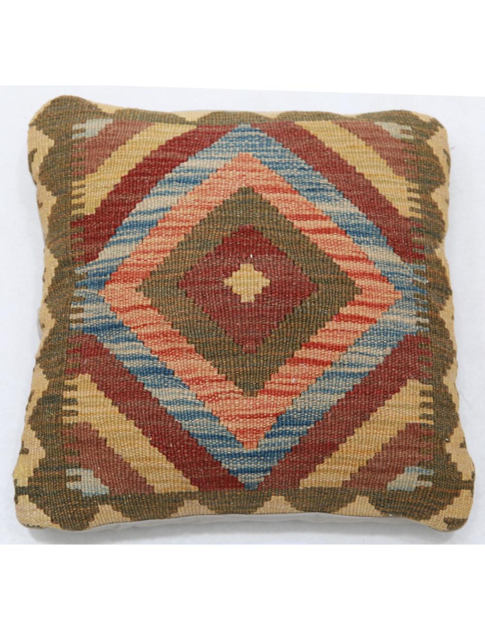 Hand Woven Tribal  Wool Pillow 1' 5" x 1' 5" - No. AT19065