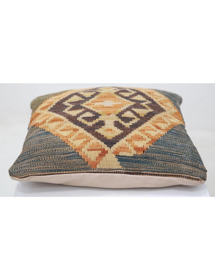 Afghan Tribal Pillow 1' 5" x 1' 5" Hand-Woven detail