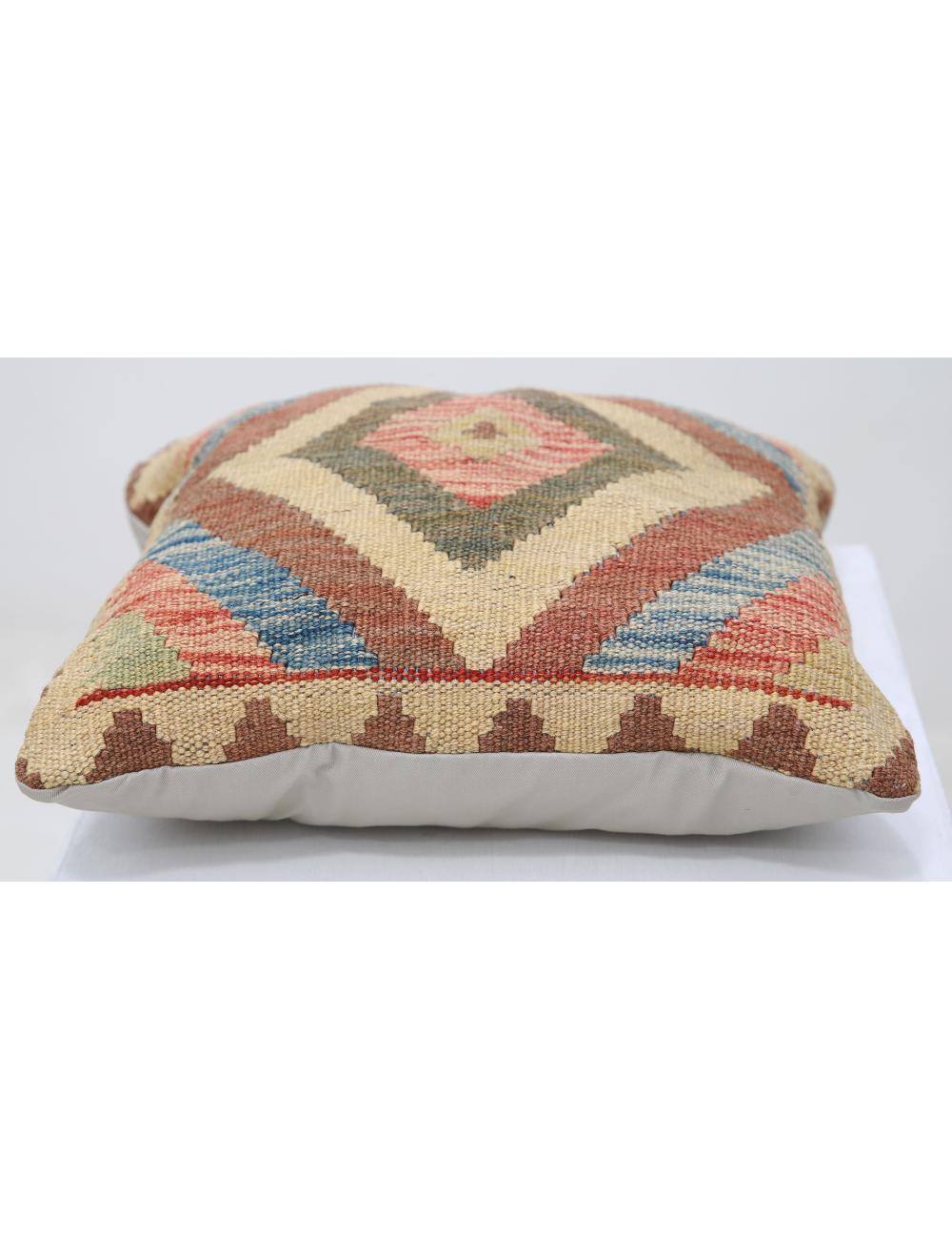 Afghan Tribal Pillow 1' 5" x 1' 5" Hand-Woven detail