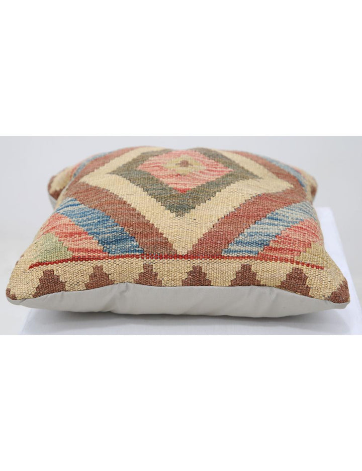 Afghan Tribal Pillow 1' 5" x 1' 5" Hand-Woven detail