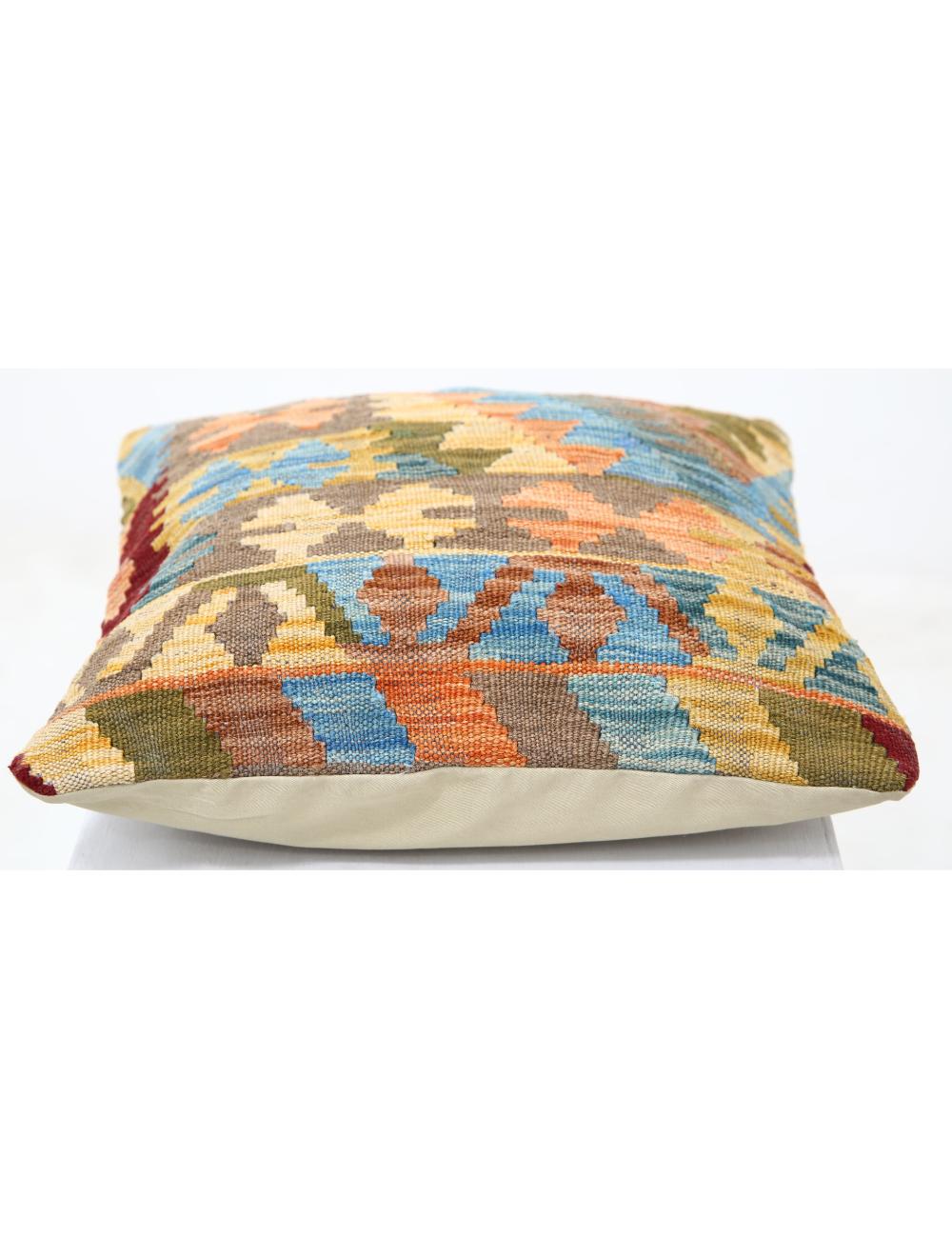 Afghan Tribal Pillow 1' 5" x 1' 5" Hand-Woven detail