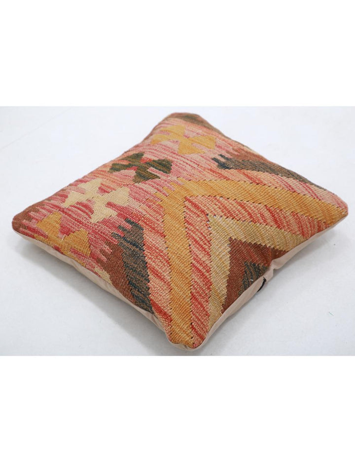 Afghan Tribal Pillow 1' 5" x 1' 5" Hand-Woven detail