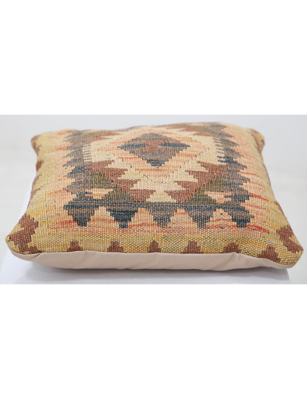 Afghan Tribal Pillow 1' 5" x 1' 5" Hand-Woven detail