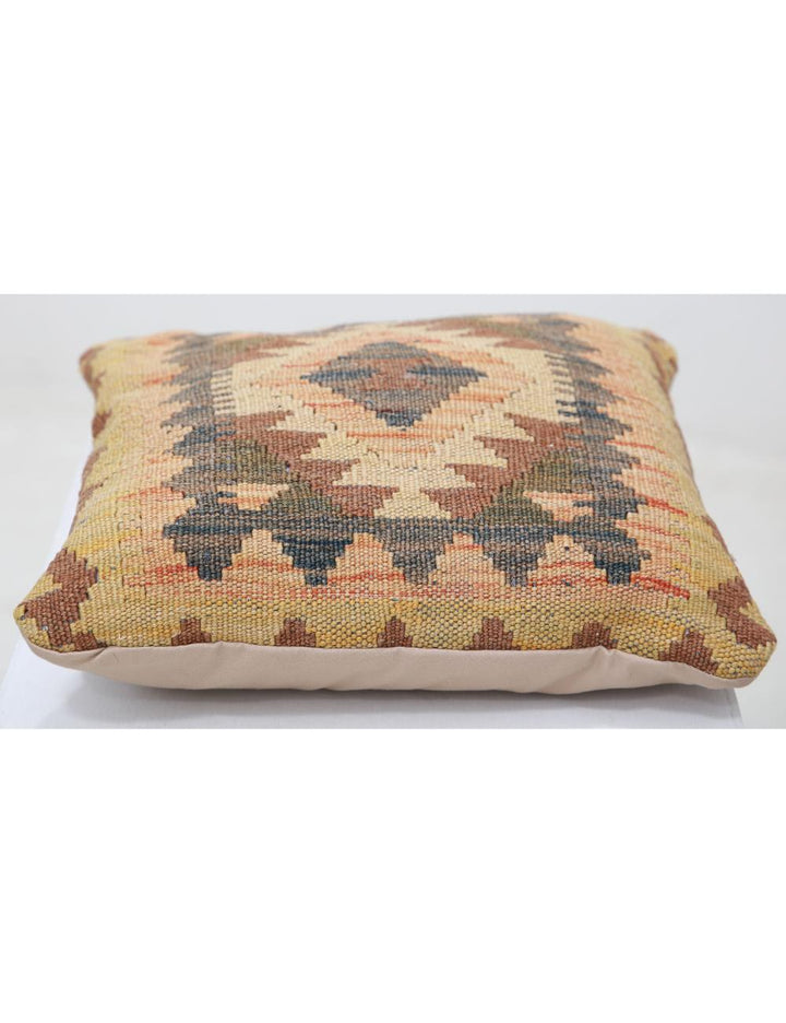 Afghan Tribal Pillow 1' 5" x 1' 5" Hand-Woven detail