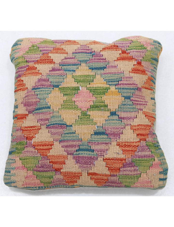 Afghan Tribal Pillow 1' 5" x 1' 5" Hand-Woven