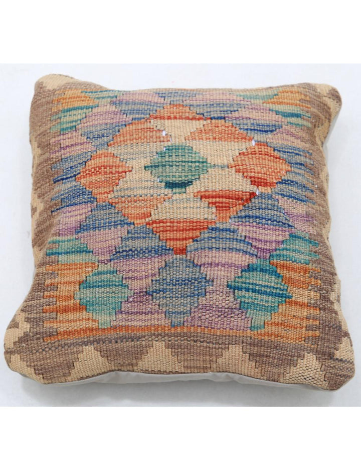 Hand Woven Tribal  Wool Pillow 1' 5" x 1' 5" - No. AT97644