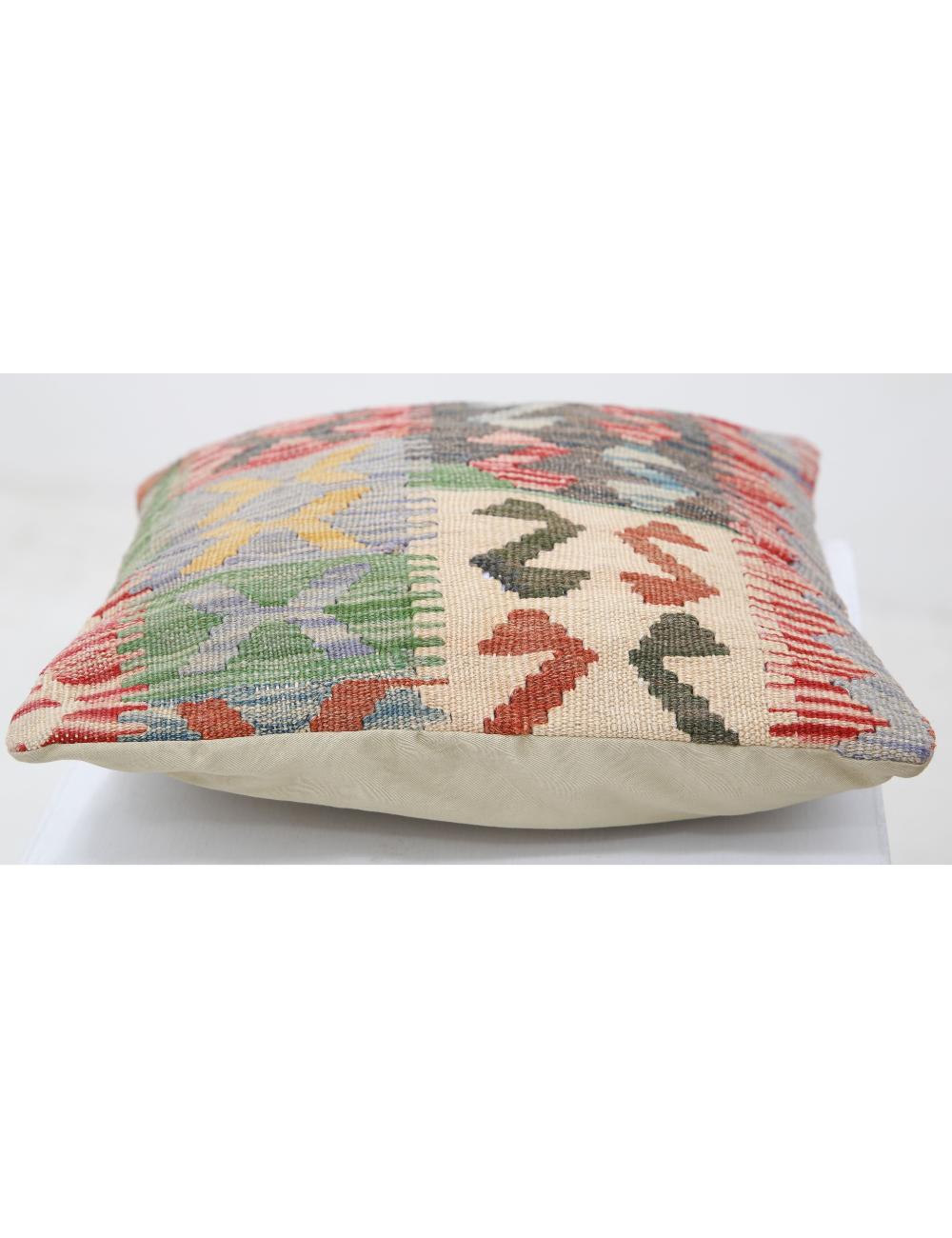 Afghan Tribal Pillow 1' 5" x 1' 5" Hand-Woven detail