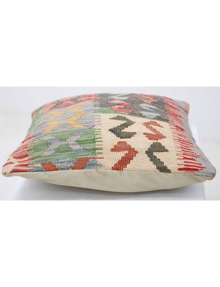Afghan Tribal Pillow 1' 5" x 1' 5" Hand-Woven detail