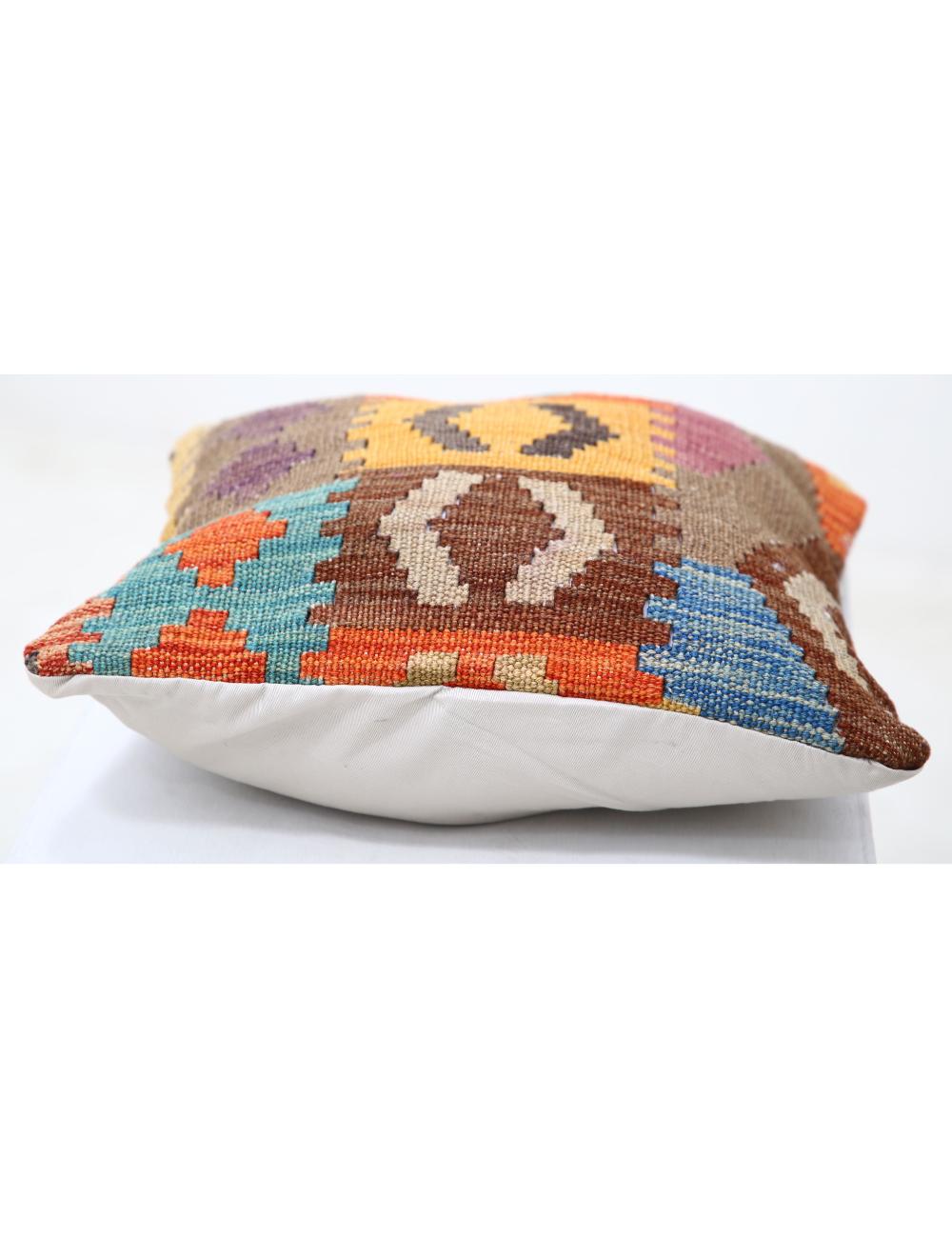 Afghan Tribal Pillow 1' 5" x 1' 5" Hand-Woven detail