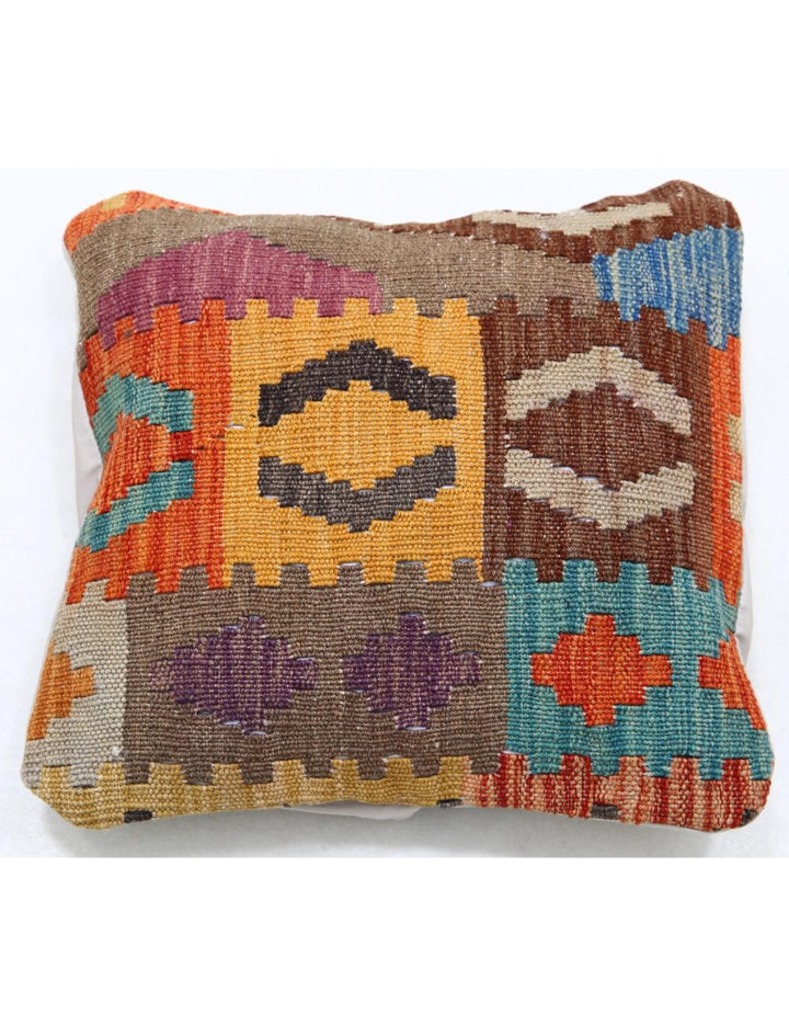 Afghan Tribal Pillow 1' 5" x 1' 5" Hand-Woven