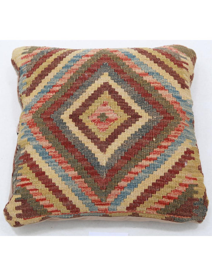 Afghan Tribal Pillow 1' 5" x 1' 5" Hand-Woven