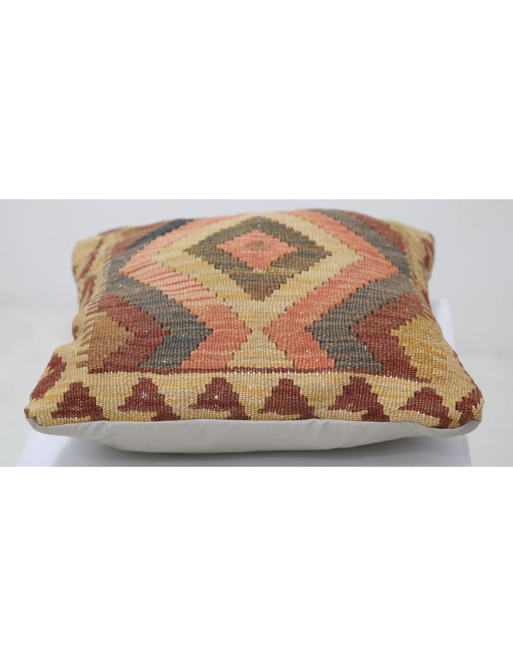 Afghan Tribal Pillow 1' 5" x 1' 5" Hand-Woven detail
