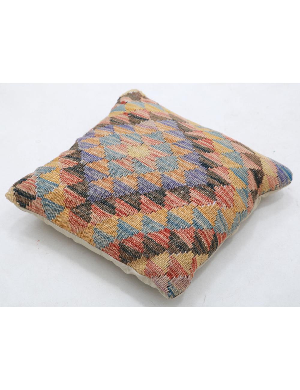 Afghan Tribal Pillow 1' 5" x 1' 5" Hand-Woven detail