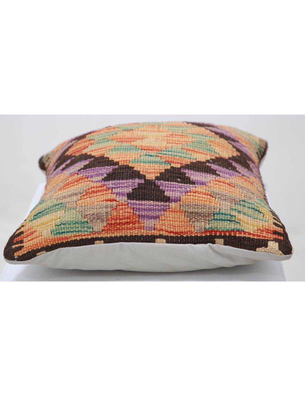 Afghan Tribal Pillow 1' 5" x 1' 5" Hand-Woven detail