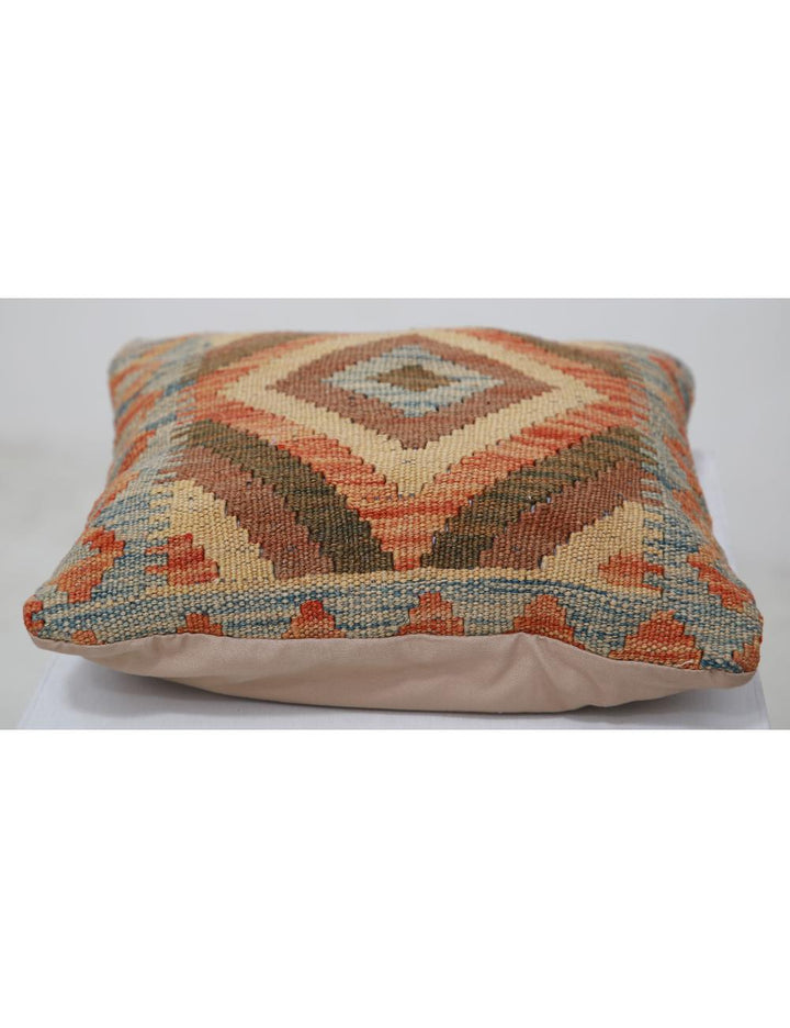 Afghan Tribal Pillow 1' 5" x 1' 5" Hand-Woven detail