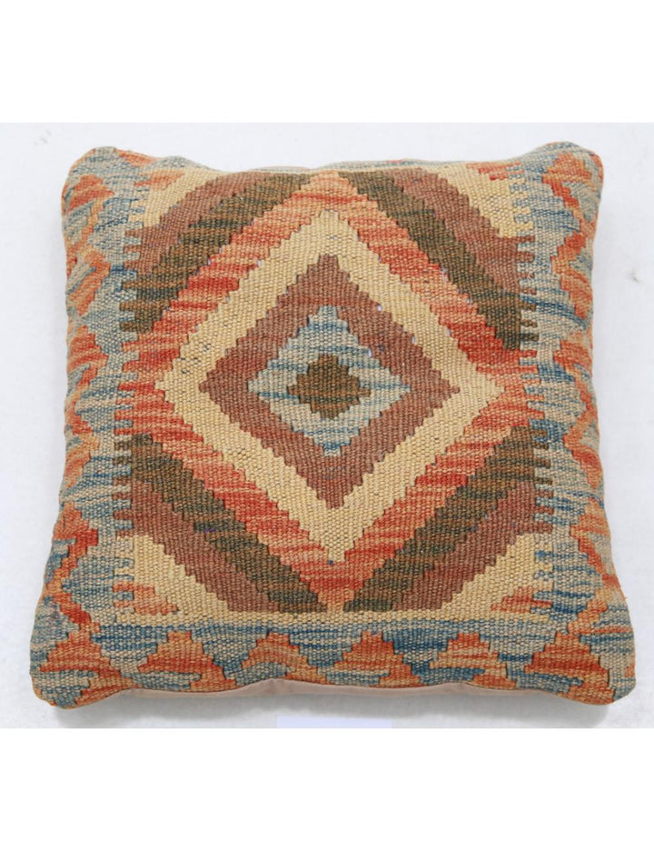 Afghan Tribal Pillow 1' 5" x 1' 5" Hand-Woven