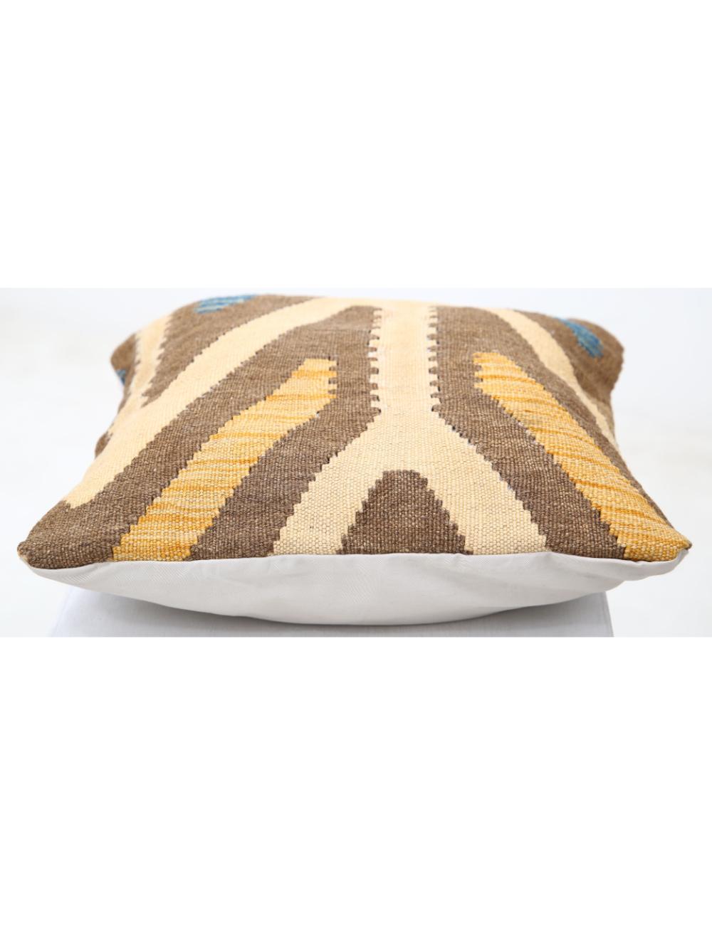 Afghan Tribal Pillow 1' 5" x 1' 5" Hand-Woven detail