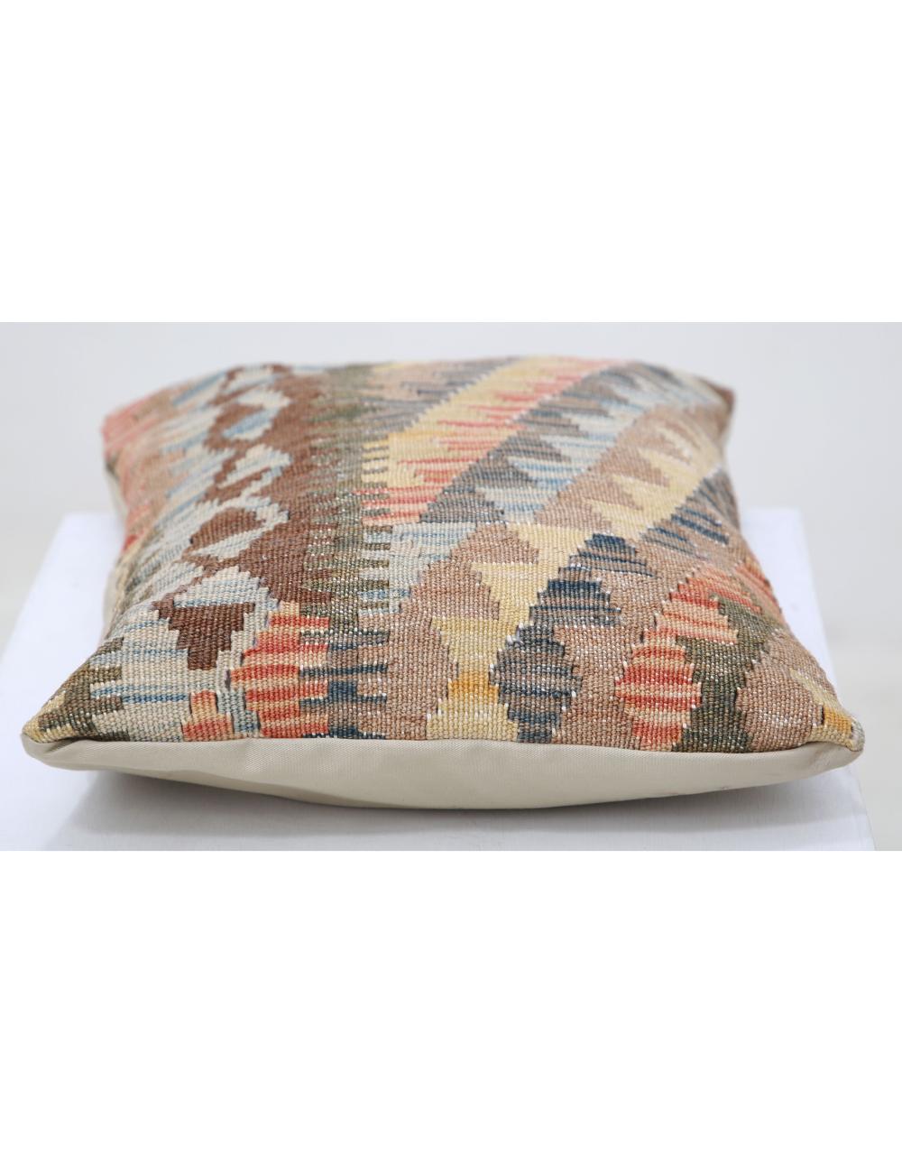 Afghan Tribal Pillow 1' 0" x 1' 5" Hand-Woven detail