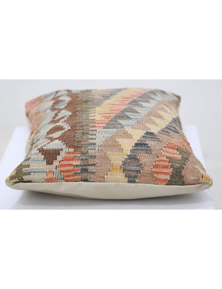 Afghan Tribal Pillow 1' 0" x 1' 5" Hand-Woven detail
