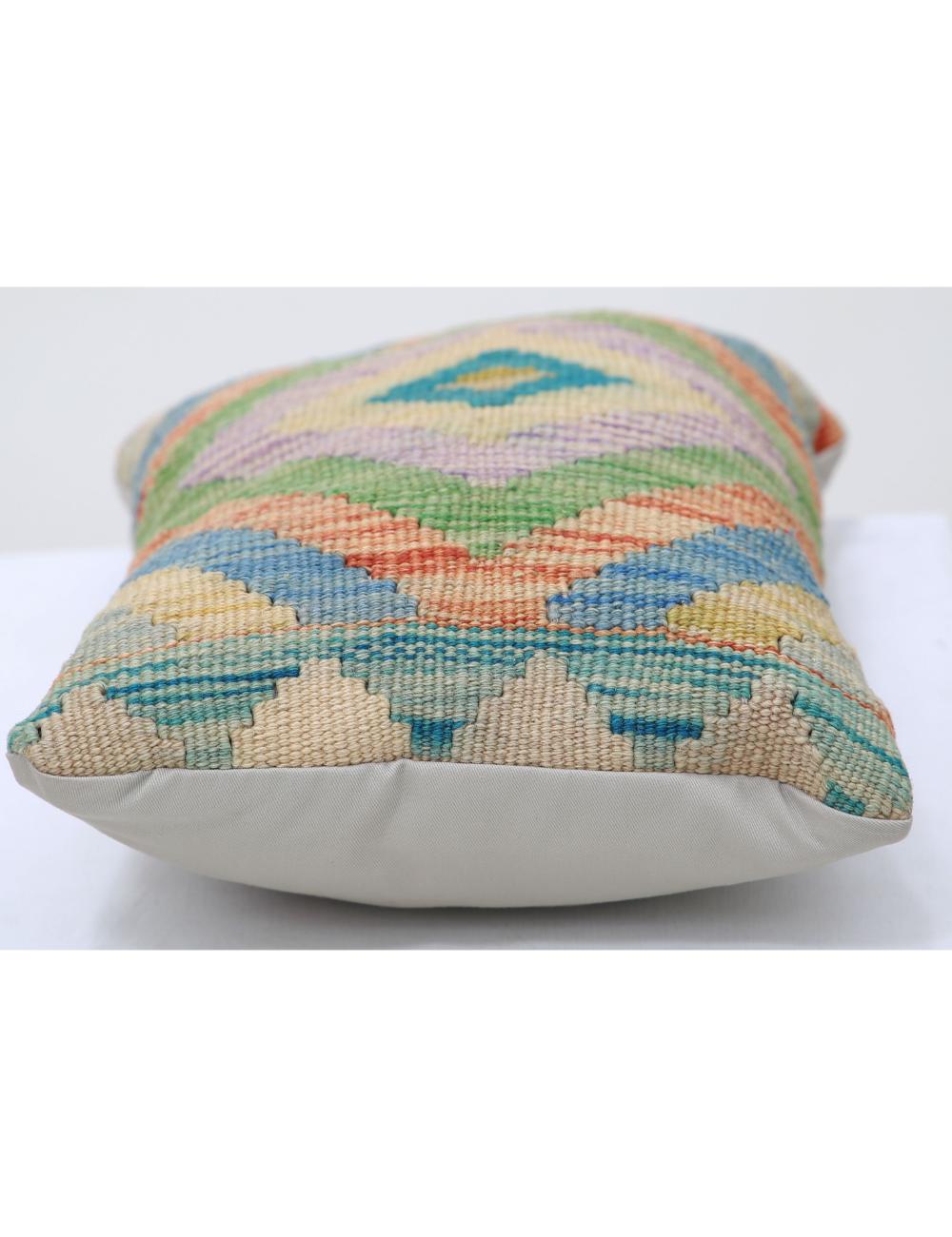 Afghan Tribal Pillow 1' 0" x 1' 5" Hand-Woven detail