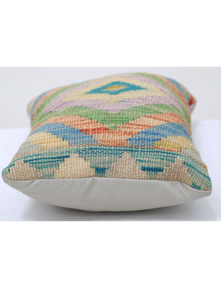 Afghan Tribal Pillow 1' 0" x 1' 5" Hand-Woven detail