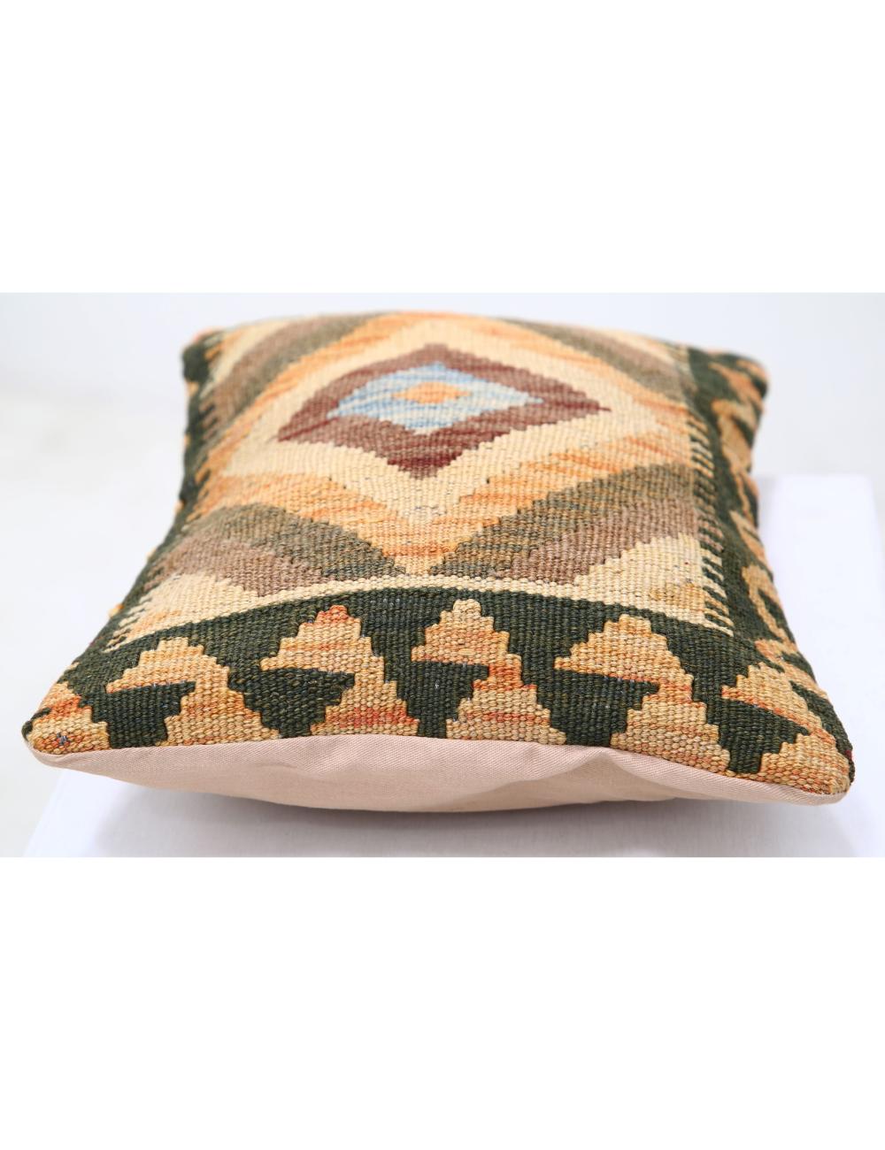 Afghan Tribal Pillow 1' 0" x 1' 5" Hand-Woven detail