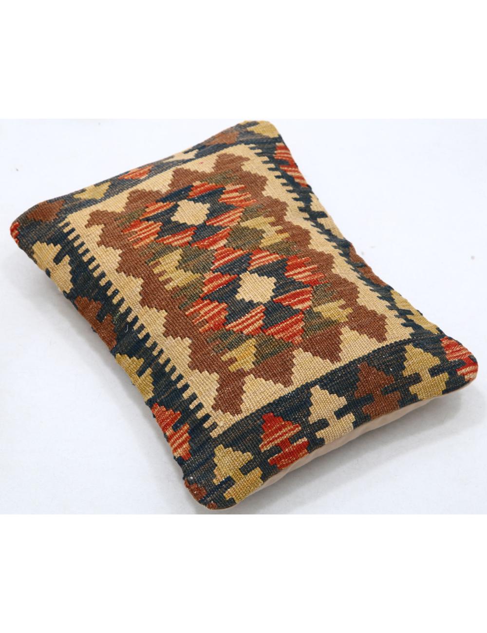 Afghan Tribal Pillow 1' 0" x 1' 5" Hand-Woven detail