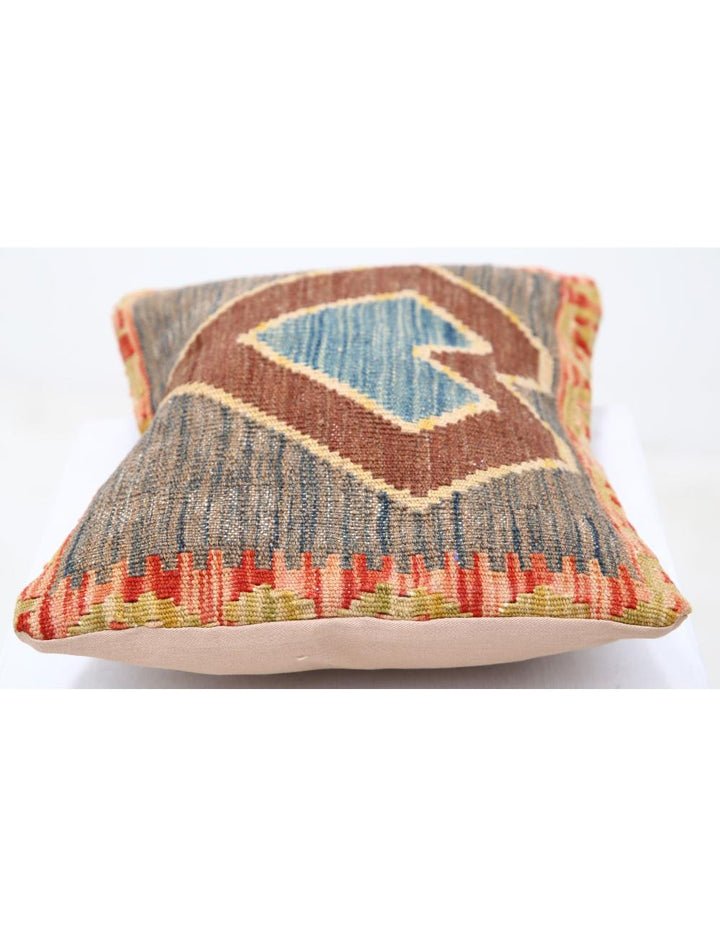 Afghan Tribal Pillow 1' 0" x 1' 5" Hand-Woven detail