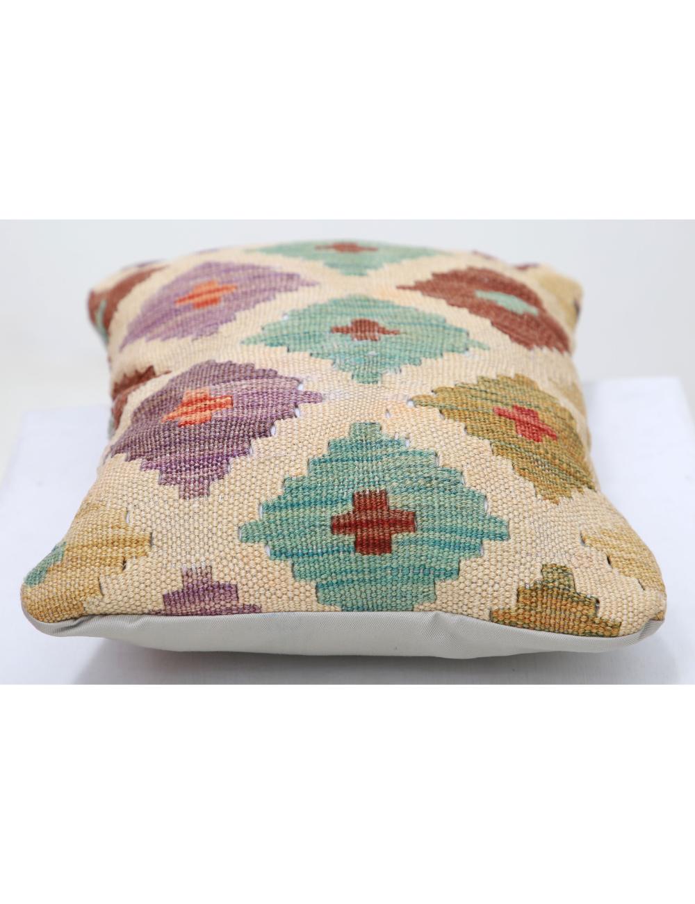 Afghan Tribal Pillow 1' 0" x 1' 5" Hand-Woven detail