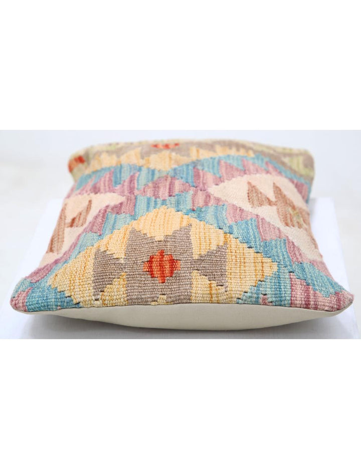 Afghan Tribal Pillow 1' 0" x 1' 5" Hand-Woven detail