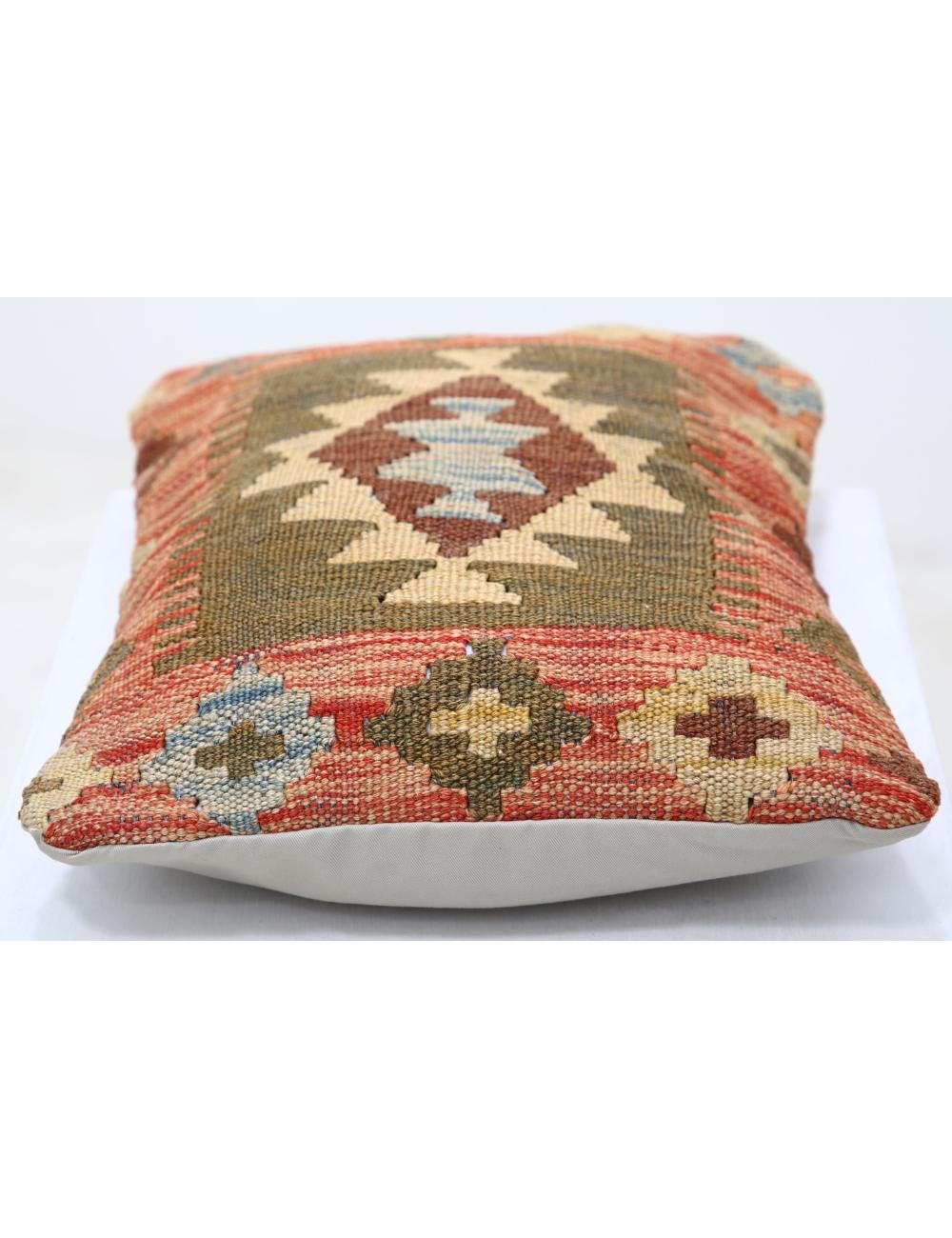 Afghan Tribal Pillow 1' 0" x 1' 5" Hand-Woven detail