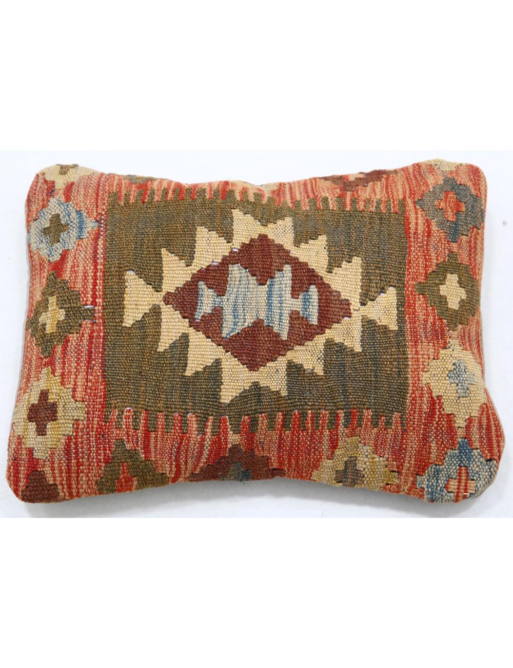 Afghan Tribal Pillow 1' 0" x 1' 5" Hand-Woven